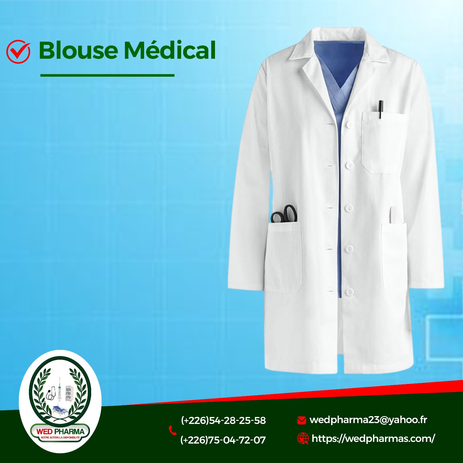 Blouse médical blanche